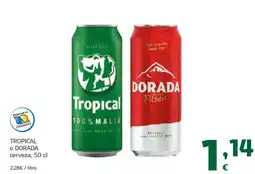 HiperDino TROPICAL o DORADA cerveza oferta