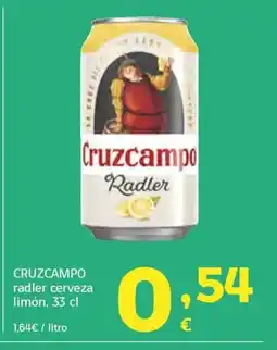 HiperDino CRUZCAMPO radler cerveza limón oferta