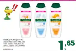 HiperDino PALMOLIVE NB gel leche almendras, hidratante, aloe vera, leche y miel, flor de cereza, coco u oliva oferta
