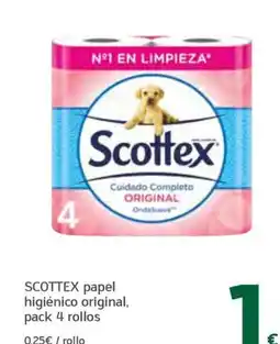 HiperDino SCOTTEX papel higiénico original, pack 4 rollos oferta