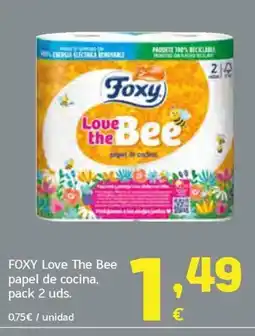 HiperDino FOXY Love The Bee papel de cocina, pack 2 uds. oferta