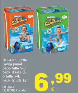 HiperDino HUGGIES Little Swim pañal baño talla 5-6, pack 11 uds.o talla 3-4, pack 12 uds oferta