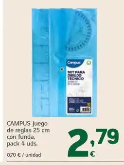 HiperDino CAMPUS juego de reglas con funda, pack 4 uds. oferta