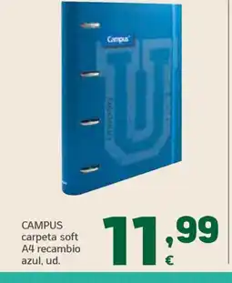 HiperDino CAMPUS carpeta soft A4 recambio azul, ud. oferta
