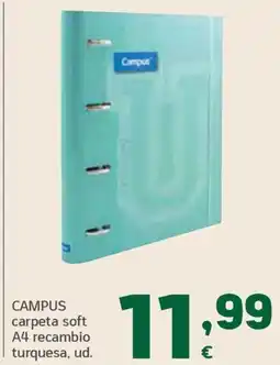 HiperDino CAMPUS carpeta soft A4 recambio turquesa, ud. oferta