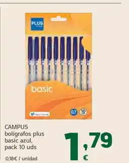 HiperDino CAMPUS bolígrafos plus basic azul, pack 10 uds oferta