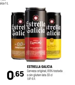 Coviran ESTRELLA GALICIA Cerveza original, 0'0% tostada o sin gluten lata oferta