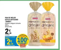 E.Leclerc BIMBO Pan de molde estilo artesano oferta