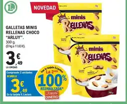 E.Leclerc ARLUY Galletas minis rellenas choco oferta