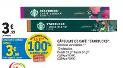 E.Leclerc STARBUCKS Cápsulas de café oferta