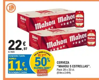 MAHOU 5 ESTRELLAS Cerveza