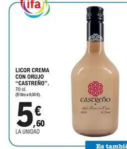 E.Leclerc CASTREÑO Licor crema con orujo oferta