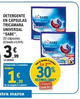 E.Leclerc SABE Detergente en cápsulas tricámara universal oferta