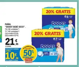 E.Leclerc DODOT BEBÉ SECO Pañal oferta