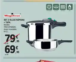 E.Leclerc MAGEFESA Set 2 ollas rápidas + tapa oferta