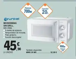 E.Leclerc GRUNKEL Microondas sin grill oferta