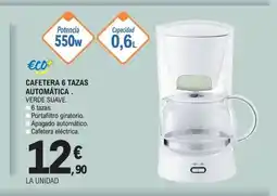 E.Leclerc ECO+ Cafetera 6 tazas automática oferta