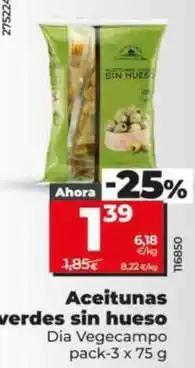 Dia Dia vegecampo - aceitunas verdes sin hueso oferta