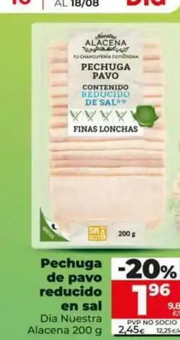 Dia Dia nuestra alacena - pechuga de pavo reducido en sal oferta