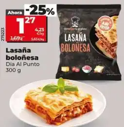 Dia Dia al punto - lasaña boloñesa oferta
