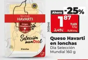 Dia Dia seleccion mundial - queso havarti en lonchas oferta