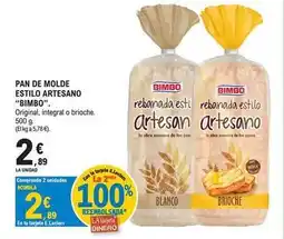 E.Leclerc Bimbo - pan de molde estilo artesano oferta