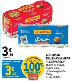 E.Leclerc La española - aceitunas rellenas minibar oferta
