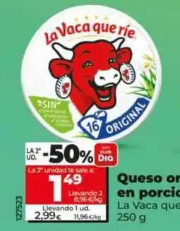 Dia La vaca que ríe - queso original en porciones oferta