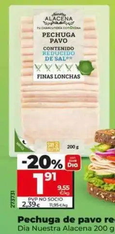 Dia Dia nuestra alacena - pechuga de pavo reducido en sal oferta