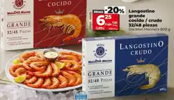 Dia Dia mari marinera - langostino grande cocido/crudo 32/48 piezas oferta