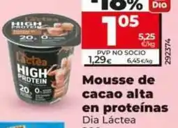 Dia Dia lactea - mousse de cacao alta en proteinas oferta