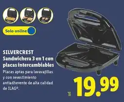 Lidl Silvercrest - sandwichera 3 en 1 con placas intercambiables oferta