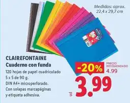 Lidl Clairefontaine - cuaderno con funda oferta