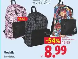 Lidl Mochila 4 modelos oferta