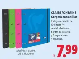 Lidl Clairefontaine - carpeta con anillas oferta
