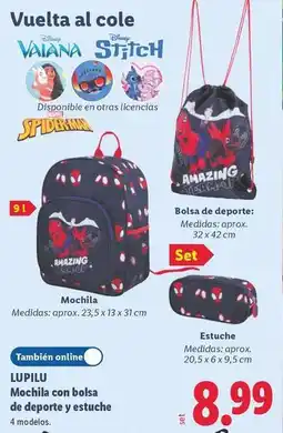 Lidl Lupilu - mochila con bolsa de deporte y estuche oferta