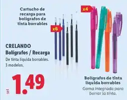 Lidl Crelando - boligrafos / recarga oferta
