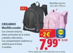 Lidl Crelando - mochila escolar oferta
