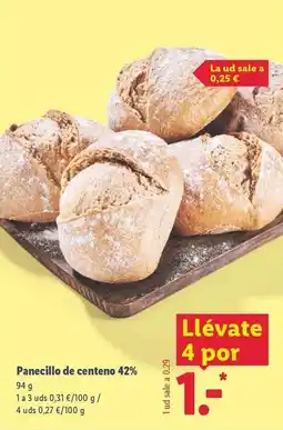 Lidl Panecillo de centeno 42% oferta