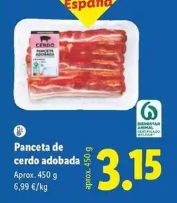 Lidl Panceta de cerdo adobada oferta