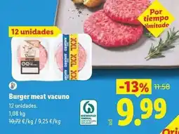 Lidl Burger meat vacuno oferta