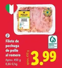 Lidl Filete de pechuga de pollo al romero oferta
