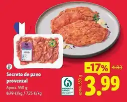 Lidl Secreto de pavo provenzal oferta