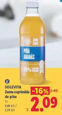 Lidl Solevita - zumo exprimido de pina oferta