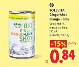Lidl Solevita - ginger shot mango-lima oferta