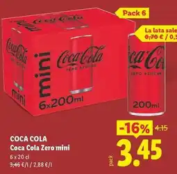 Lidl Coca-cola - coca cola zero mini oferta