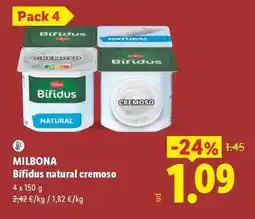 Lidl Milbona - bifidus natural cremoso oferta