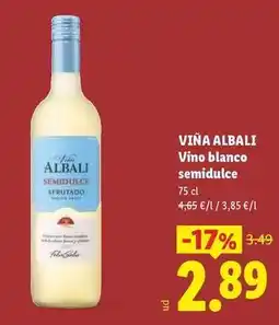 Lidl Viña albali - vino blanco semidulce oferta