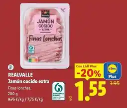 Lidl Realvalle - jamon cocido extra oferta