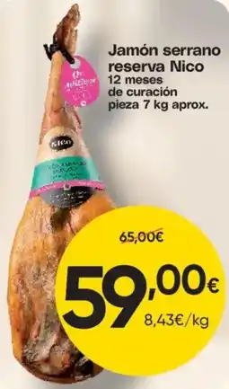 FROIZ Jamón serrano reserva Nico oferta